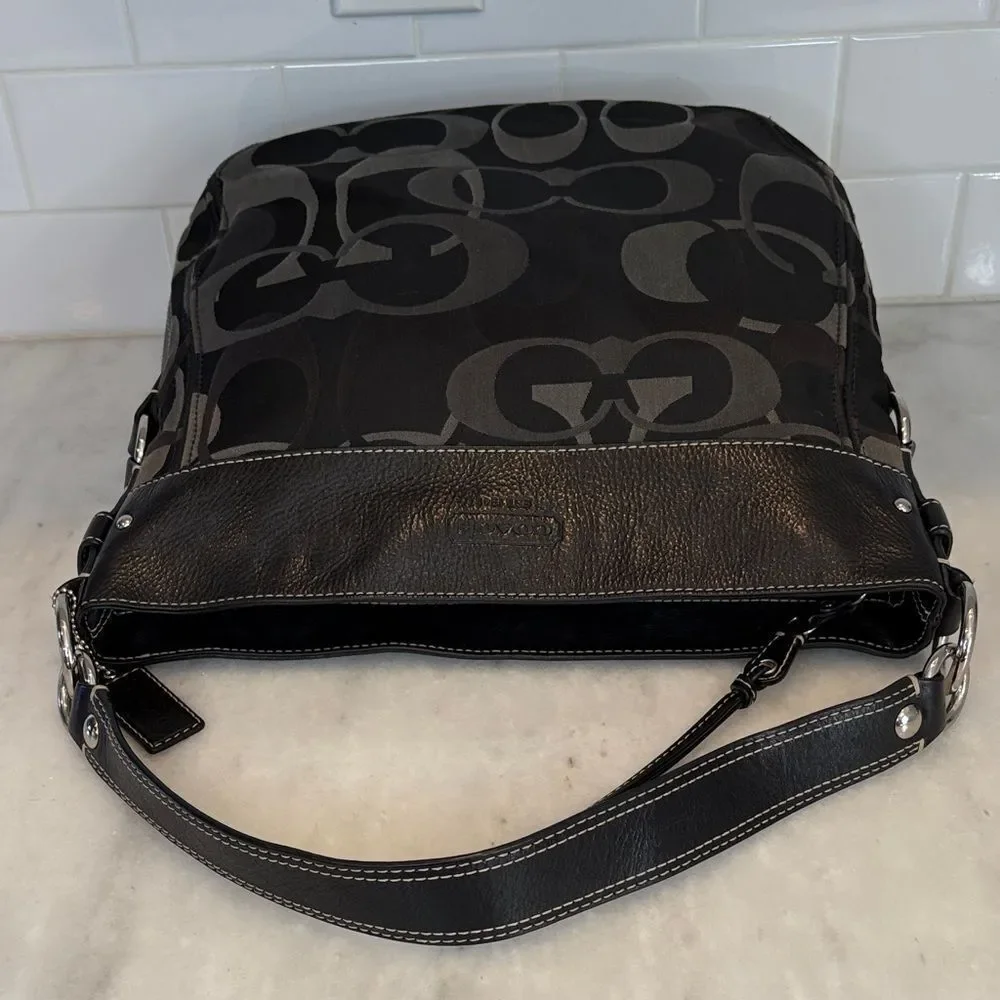 Coach Bag Purse Handbag Y2K Pocketbook Zoe Black and Gray Signature Tote